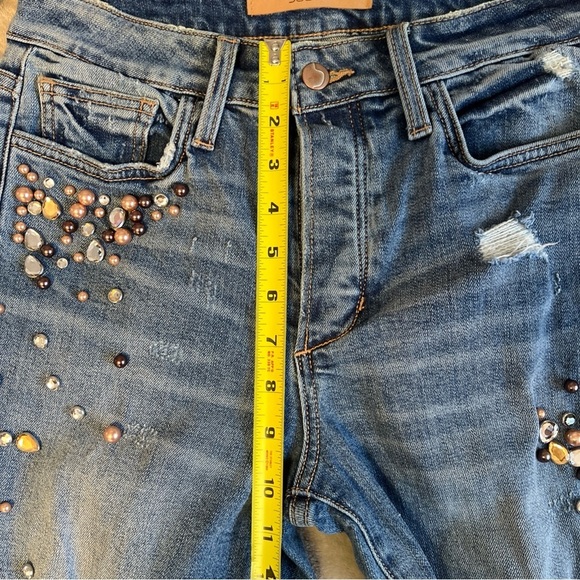Joe’s Jeans The Smith High Rise Straight Ankle Studded Jeweled Denim Size 26 - Picture 8 of 10